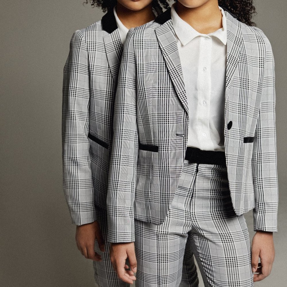 COPY - Girls grey check suit